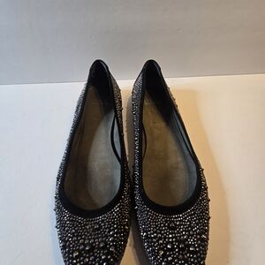 Elegant Black Embellished Women's Flats